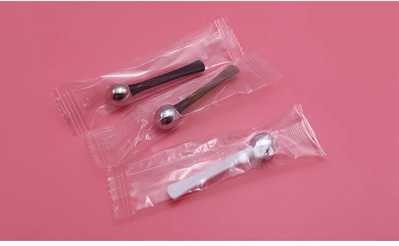 Gold Alloy Eye Massage Roller & Eye Cream Applicator Spatula - Facial Spoon for Dark Circles & Anti-Wrinkle Care