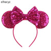 Disney Sequined Mouse Ear Headband with Rainbow Bow, Festival Party Hairband for Women & Girls