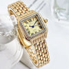 Women's Square Rhinestone Quartz Watch Luxury Alloy Bracelet 27mm Dial