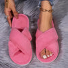 Women's Faux Fur Shearling Slippers — Cozy Indoor Slip-On with Instep & Toe Strap, EVA Sole