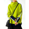 Tinaa Contrast Color Plus Size Turtleneck Sweater Womens 2025 Winter Warm Long Sleeves Loose Fit Knitted Commute Jumpers 187068
