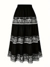 Plus Size Geometric Print Skirt for Travel & Casual Wear - Women's 1XL–5XL