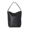 Leather Large Capacity Bucket Bag Lychee Pattern Cowhide Commuter Tote Shoulder Handbag for Women