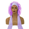 Satin Sleep Cap for Women – Large Widened Night Bonnet with Long Streamer Elastic Hair Care Turban