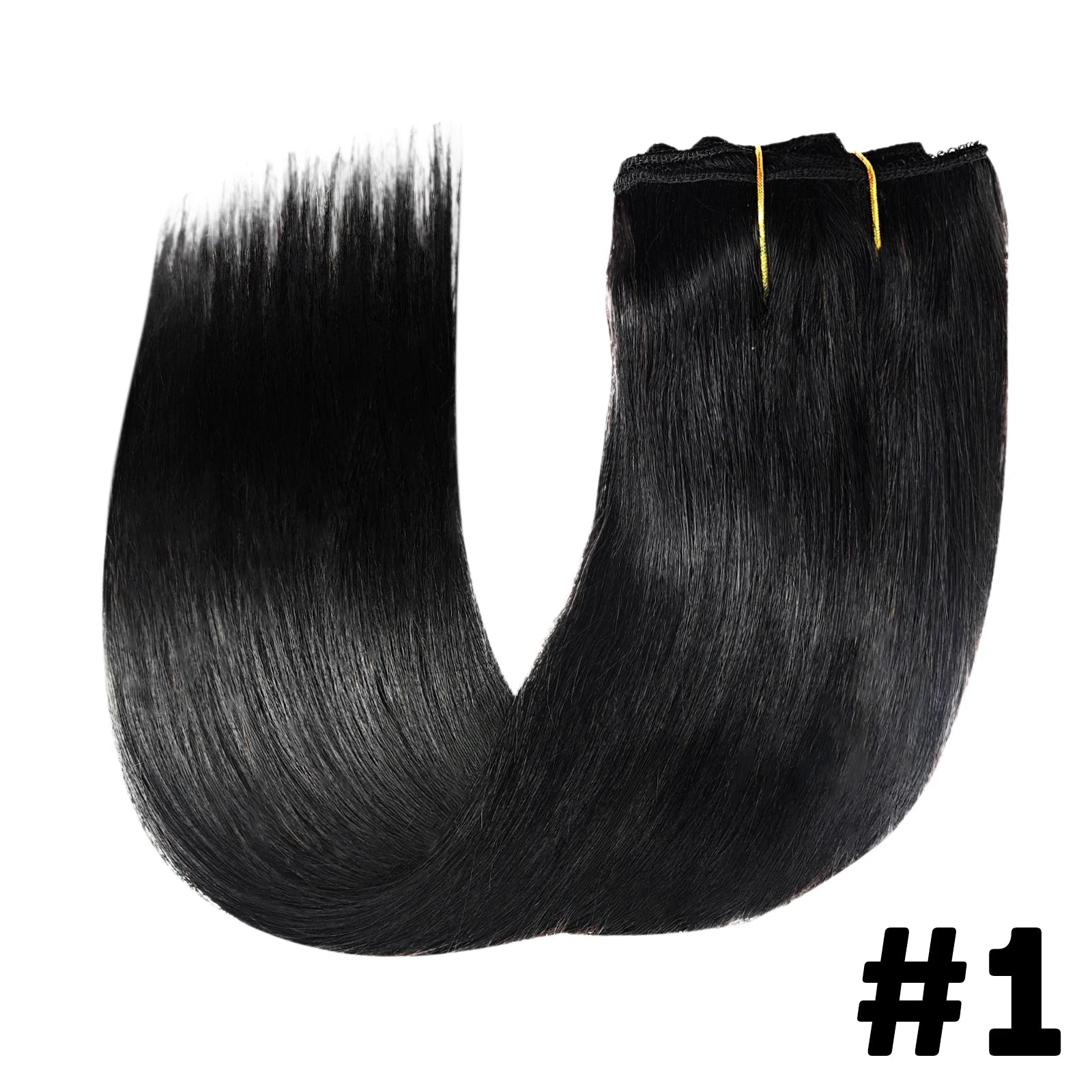 Seamless Clip-In Human Hair Extensions 8-Piece 120g Brazilian Remy Straight 16-26 in (41-66 cm)