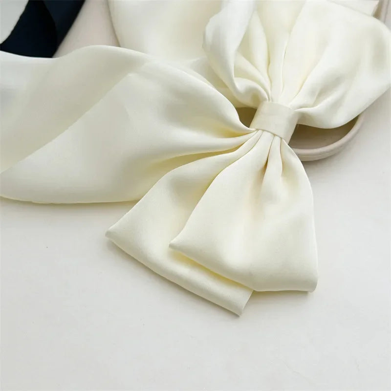 Satin Bow Hair Clips for Women & Girls – Elegant Ribbon Spring Barrette (1 or 2-Pack)