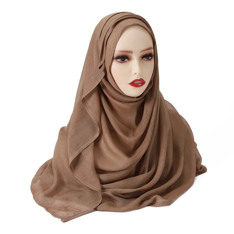 Oversized Cotton Rayon Hijab Scarf 180 x 95 cm (71 x 37 in) Solid Shawl Wrap Islamic Turban Headscarf