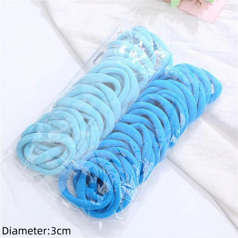 50-Pack No-Damage Elastic Hair Ties for Women & Girls – Seamless Ponytail Holders (Assorted Colors, Includes Black)