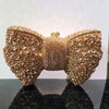 Rhinestone Bow Evening Clutch Minaudiere - Sparkling Bridal Wedding Bag 18 cm (7.1 in) with Chain