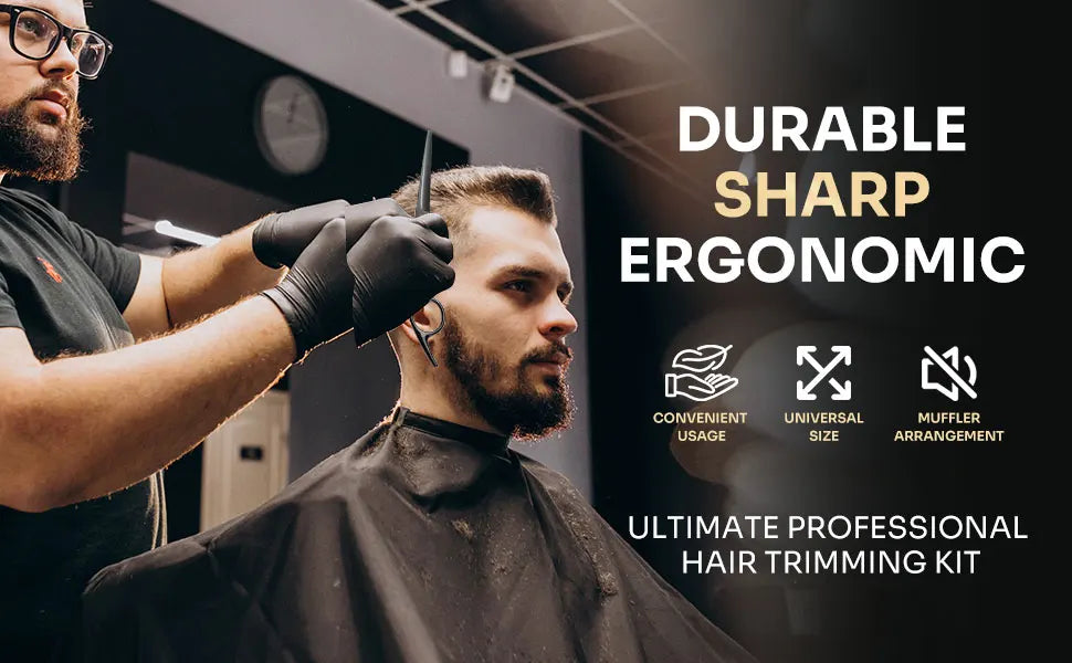 12-Piece Professional Hair Scissor Set – 6.75 in (17 cm) 4Cr13 Stainless Steel Barber Cutting & Thinning Shears