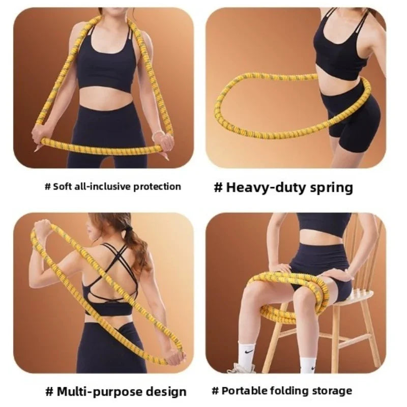 Soft Spring Hula Hoop for Weight Loss - Slimming Waist & Belly Fitness Hoop for Home Cardio