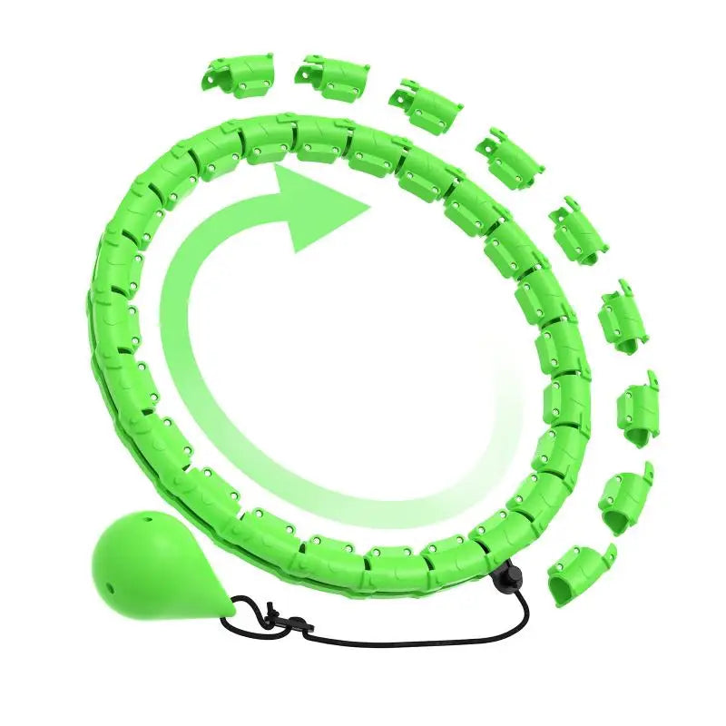 Smart Adjustable Weighted Hula Hoop – 15–24 Detachable Links, 17.72 in (45 cm) 360° Rolling Massage Fitness Hoop for Adults Weight Loss