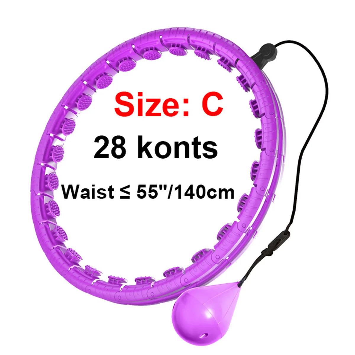 Adjustable Weighted Massage Hula Hoop with Detachable Links – Fitness Hoop for Weight Loss & Core Workout