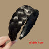 Boho Twist Braided Stretch Headband for Women — Synthetic Braided Hairband (Natural Black, Dark Brown, Light Brown)