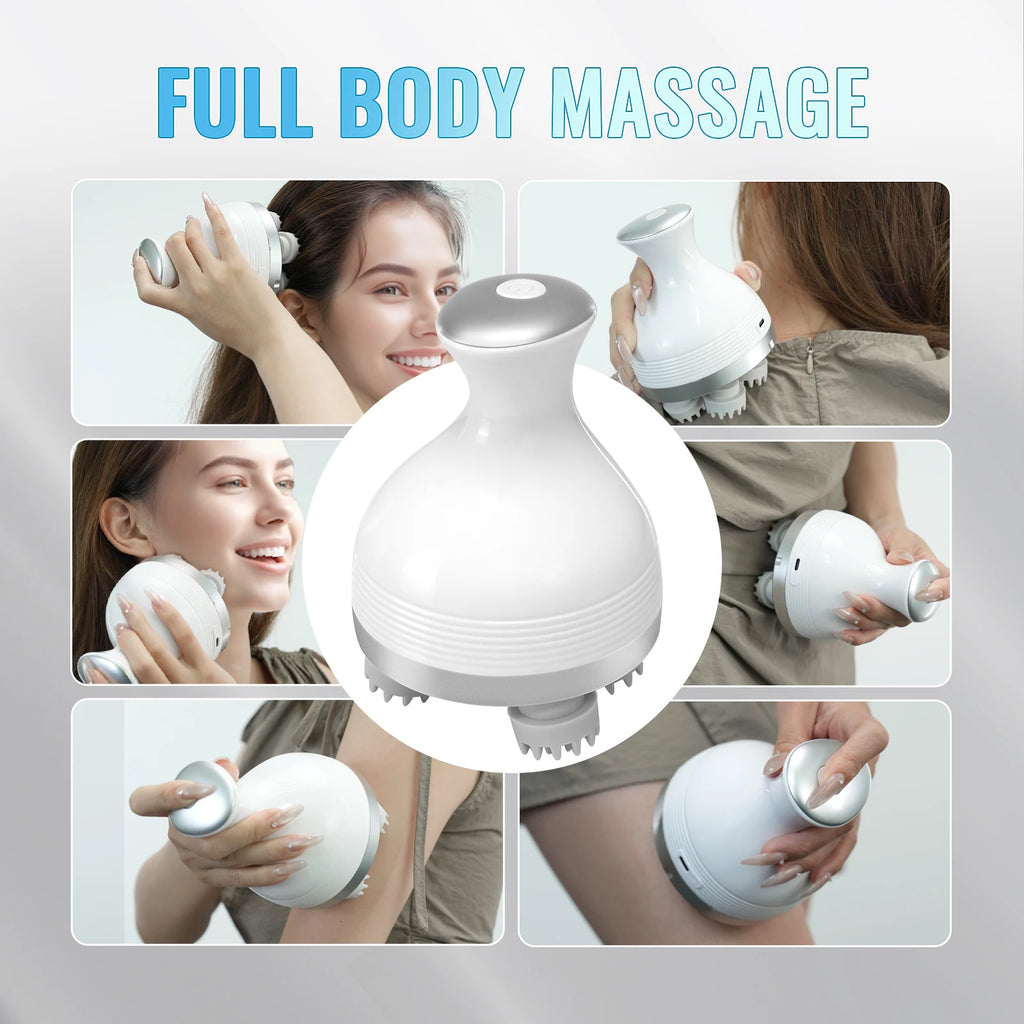 Electric Scalp Massager with 84 Kneading Nodes — Handheld Waterproof Head Massager for Hair Growth, Deep Clean & Stress Relief