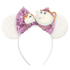 Mickey & Minnie Sequin Ear Headband with Bow – Disney-Inspired Hairband for Women & Kids, Party Cosplay