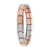 Women's Italian Charm Bracelet 9mm (0.35 in) Stainless Steel Link Bangle with Hidden Safety Clasp