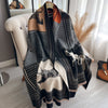 Cashmere-Feel Winter Scarf for Women, Horse Print Pashmina Shawl Wrap — Thick Polyester, 175+ cm (69+ in)