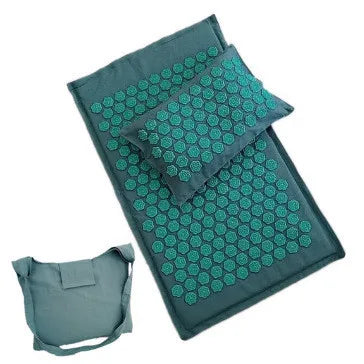 Lotus Spike Acupressure Mat Set with Pillow & Carry Bag – Coir Linen Cushion 74 x 44 cm (29 x 17 in) + Pillow 38 x 25 cm (15 x 10 in) for Yoga, Massage & Relaxation