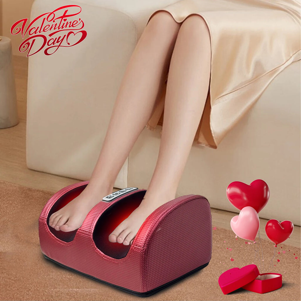 Heated Electric Foot & Leg Massager with Kneading Therapy – Home Foot Massage Machine, Gift