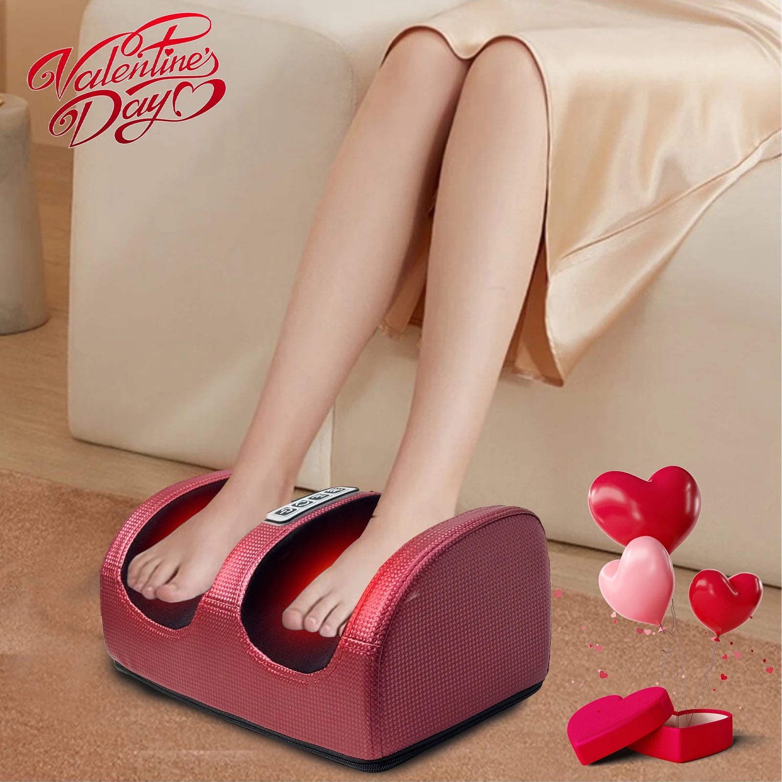 Heated Electric Foot & Leg Massager with Kneading Therapy – Home Foot Massage Machine, Gift