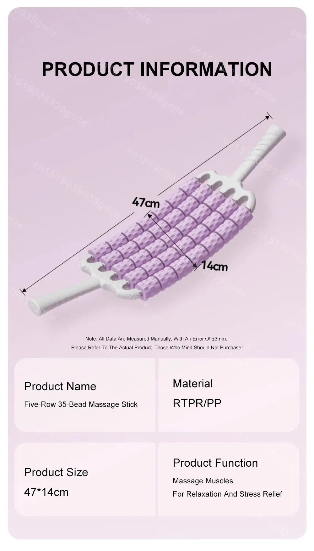 Portable Slimming Roller Massager Deep Tissue Lymphatic Muscle Roller for Legs Back Body