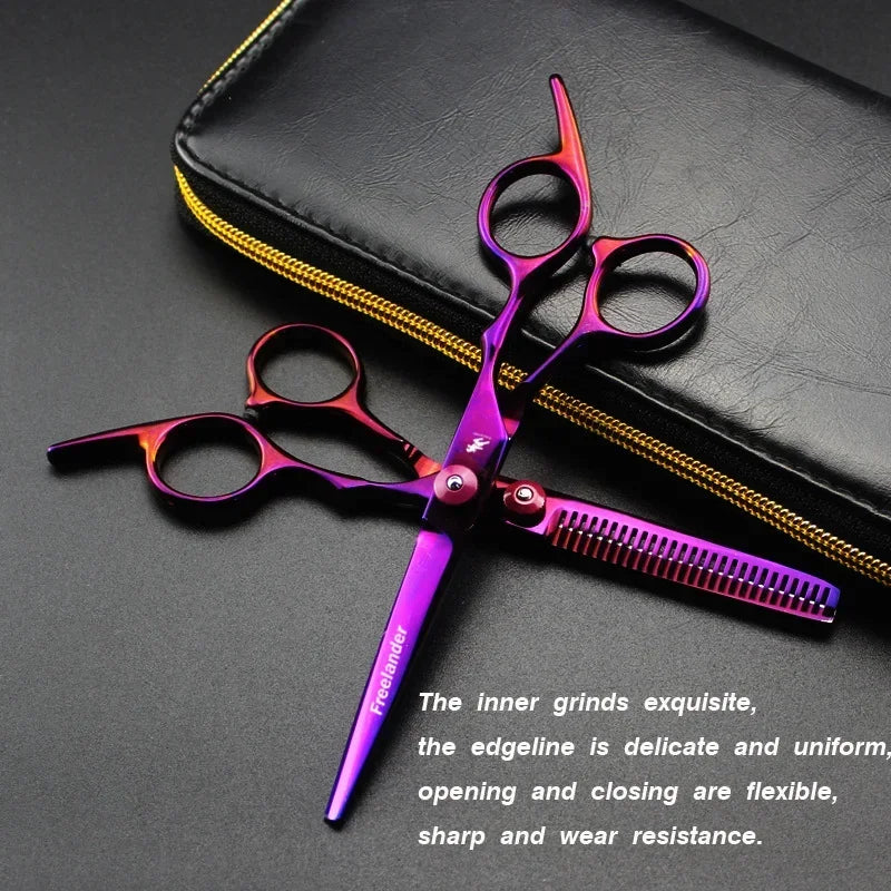 Professional 6-Inch (17.5 cm) Thinning Hair Scissors — 32-Tooth Barber Hairdressing Shears, 440C Stainless Steel