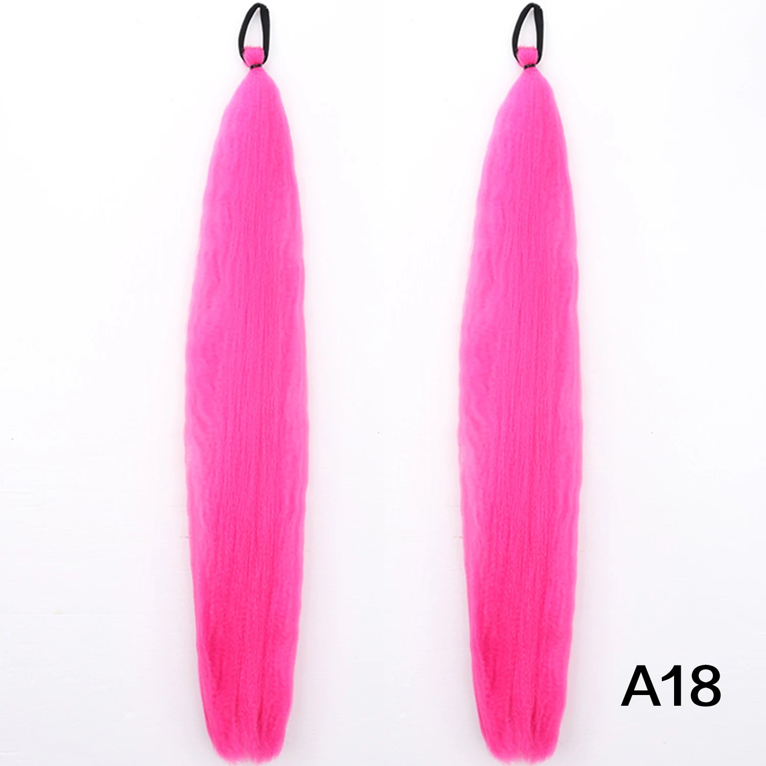 Braided Synthetic Ponytail Extension with Elastic Band – Long Kinky Straight High-Temp Hairpiece for Women & Girls (Pink Purple Blue)