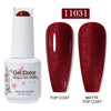 Red Semi-Permanent UV Gel Nail Polish 15ml (0.5 fl oz) Top & Base Hybrid