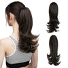 14-Inch (35 cm) Wavy Clip-In Ponytail Extension – Synthetic Claw Clip with Elastic Band, 1 Piece (Blonde/Black)