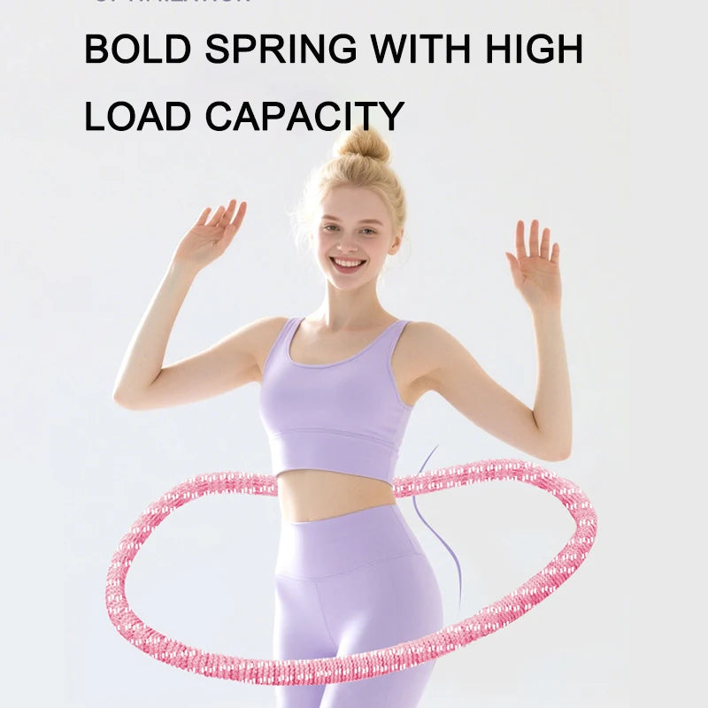 Women's Foldable Fitness Hoop – Soft Waist-Friendly Spring Design for Slimming & Cardio Workouts