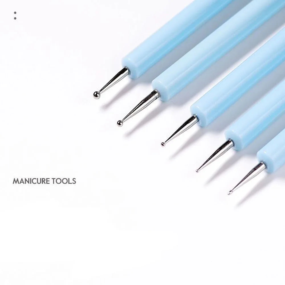 5-Pack Double-Ended Silicone Dotting Tools – Nail Art, Clay Sculpting & Cake Decorating Pens