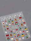 Pink Christmas Tree 5D Embossed Nail Art Stickers – Snowflake & Star Self-Adhesive Decals (4.06 x 3.15 in / 10.3 x 8 cm)