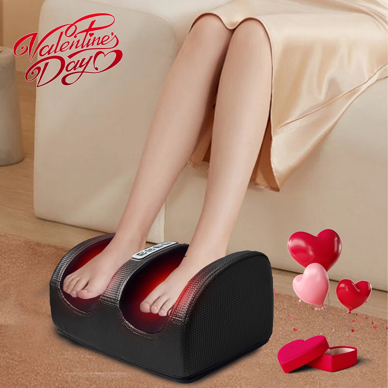 Electric Foot Massager with Heating & Kneading – Deep Tissue Foot & Leg Massager for Home, Ideal Gift