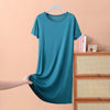 Plus Size Short Sleeve Mid-Length Summer Sleepdress XL–8XL | Lightweight Solid Color Homewear Nightgown