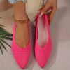 Women's Pointed Toe Knitted Slip-On Flats – Breathable Ballet Loafers