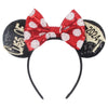 Sequin Snowflake Mouse Ear Headband with 5\" (12.7 cm) Bow – Kids & Adults Festival Party Cosplay Hairband