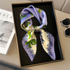 Silk-Feel Square Scarf 70 x 70 cm (27.6 x 27.6 in) Floral Satin Neckerchief – Women's Hair Band, Bandana & Wrap