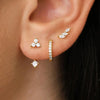 3-Pair Zircon Huggie Hoop Earrings for Women, 8mm (0.31 in) Stainless Steel Cartilage Piercing Set