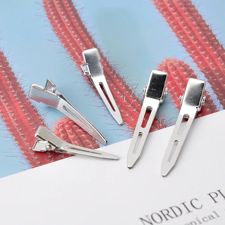 10-Pack No‑Bend Toothless Tip Hair Clips – Salon Non‑Crease Metal Hairpins for Styling & Makeup (Silver)