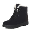 Women's Insulated Canvas Ankle Boots, Warm Padded Winter Snow Boots with Thick Non-Slip Rubber Sole