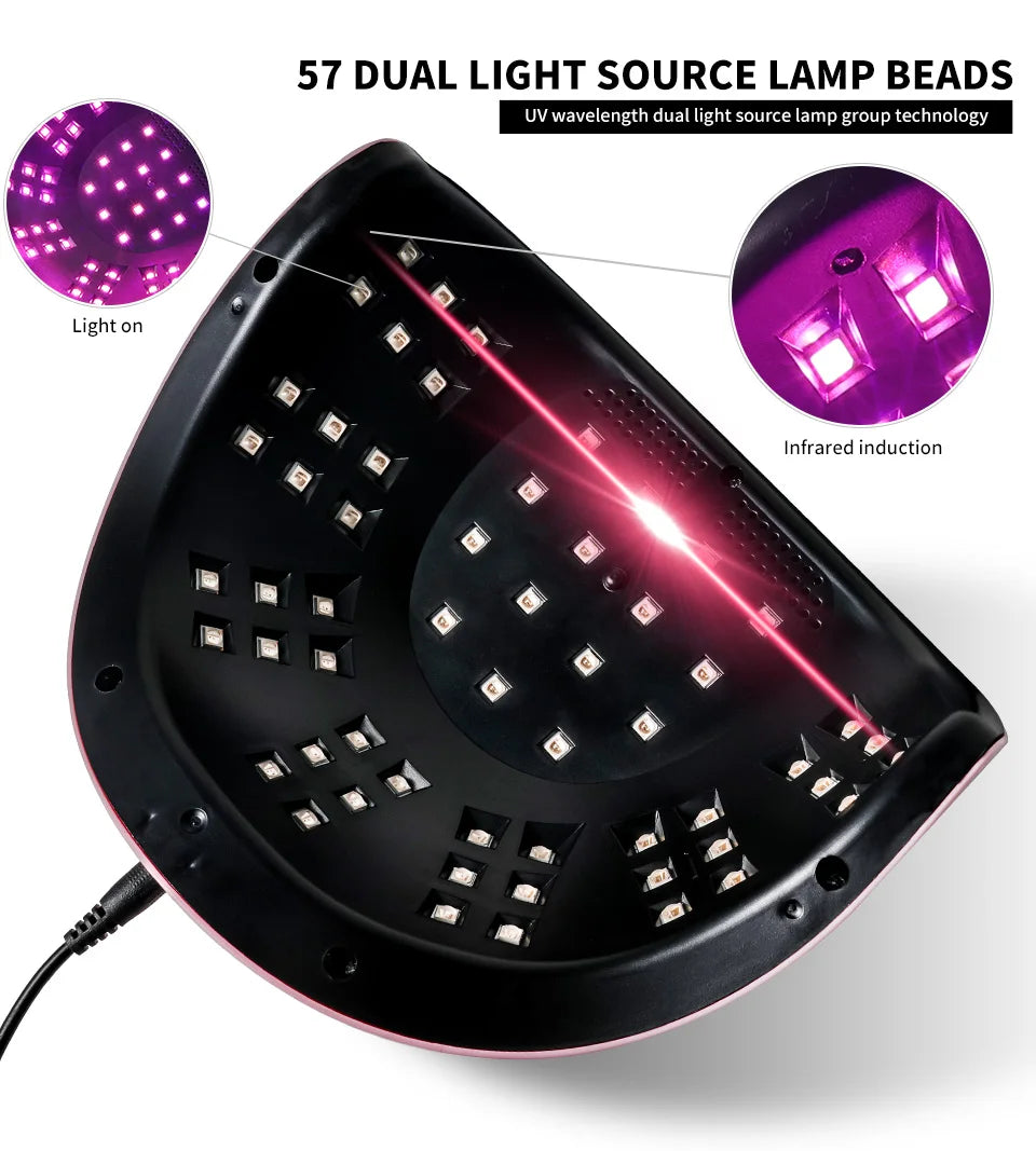 57-LED UV/LED Gel Nail Lamp with LCD Timer, Quick-Dry Curing Light for Gel and Acrylic Manicures