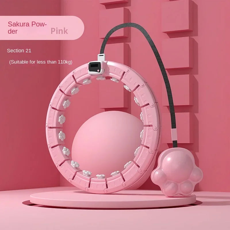 Smart Adjustable Weighted Hula Hoop for Women with Removable Design & Built-in Counter - Waist, Abdomen & Core Fitness