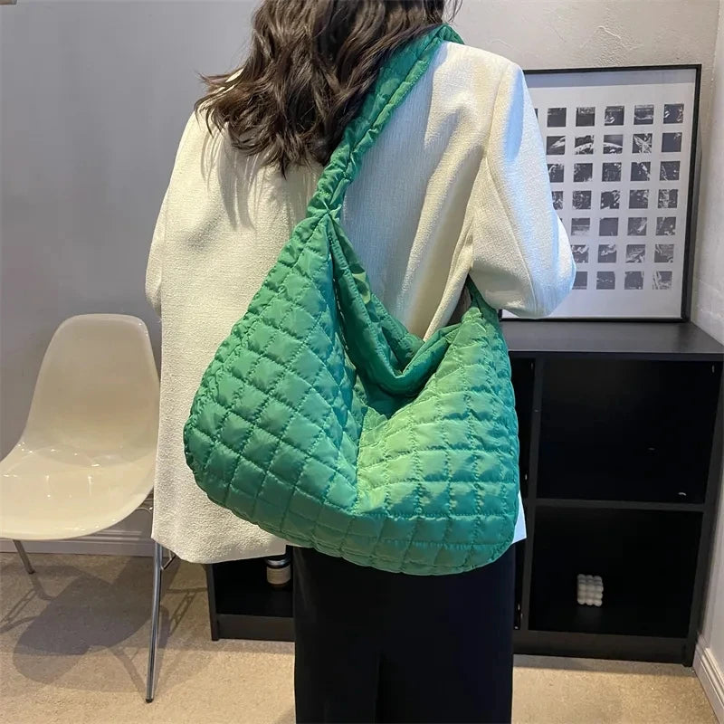 Quilted Padded Cloud Crossbody Bag for Women – Pleated Bubble Shoulder Tote & Bucket Handbag