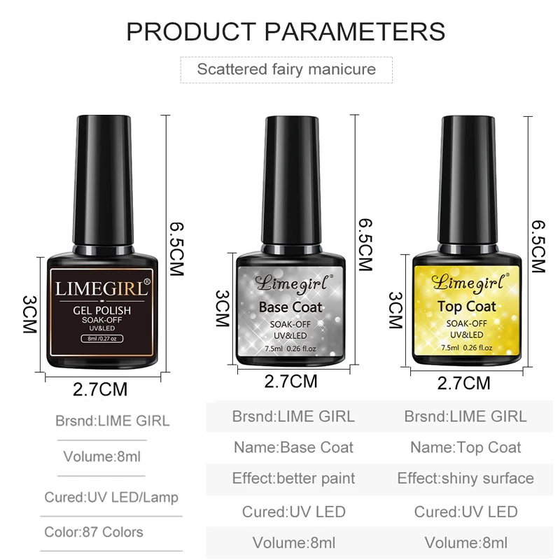 LIMEGIRL Gel Nail Kit with UV/LED Lamp, Electric Nail Drill & Soak-Off Manicure Set