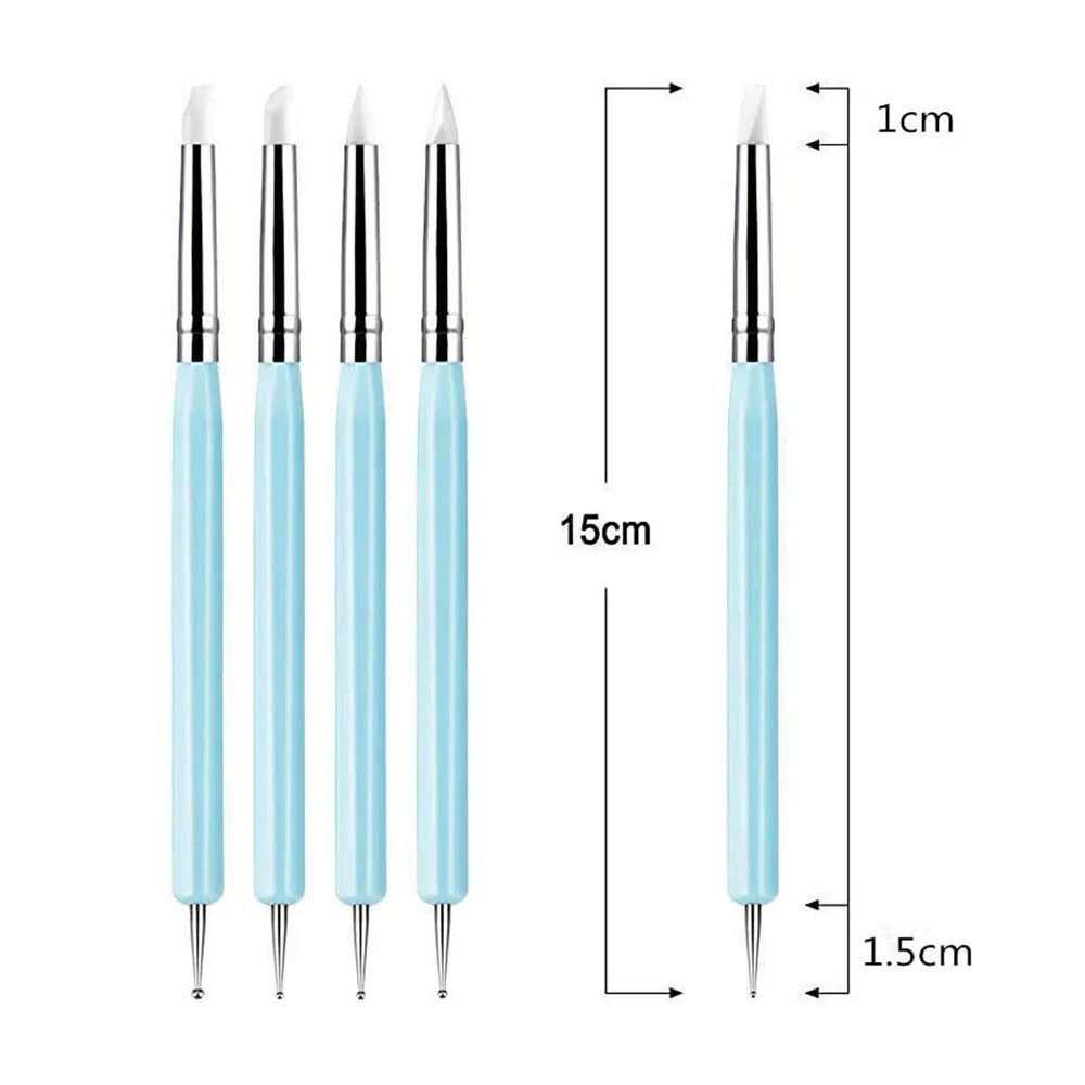 5-Pack Double-Ended Silicone Dotting Tools – Nail Art, Clay Sculpting & Cake Decorating Pens