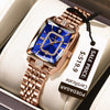 POEDAGAR Women’s Stainless Steel Quartz Watch – Rectangle Dial, Water-Resistant 3ATM with Date & Gift Box