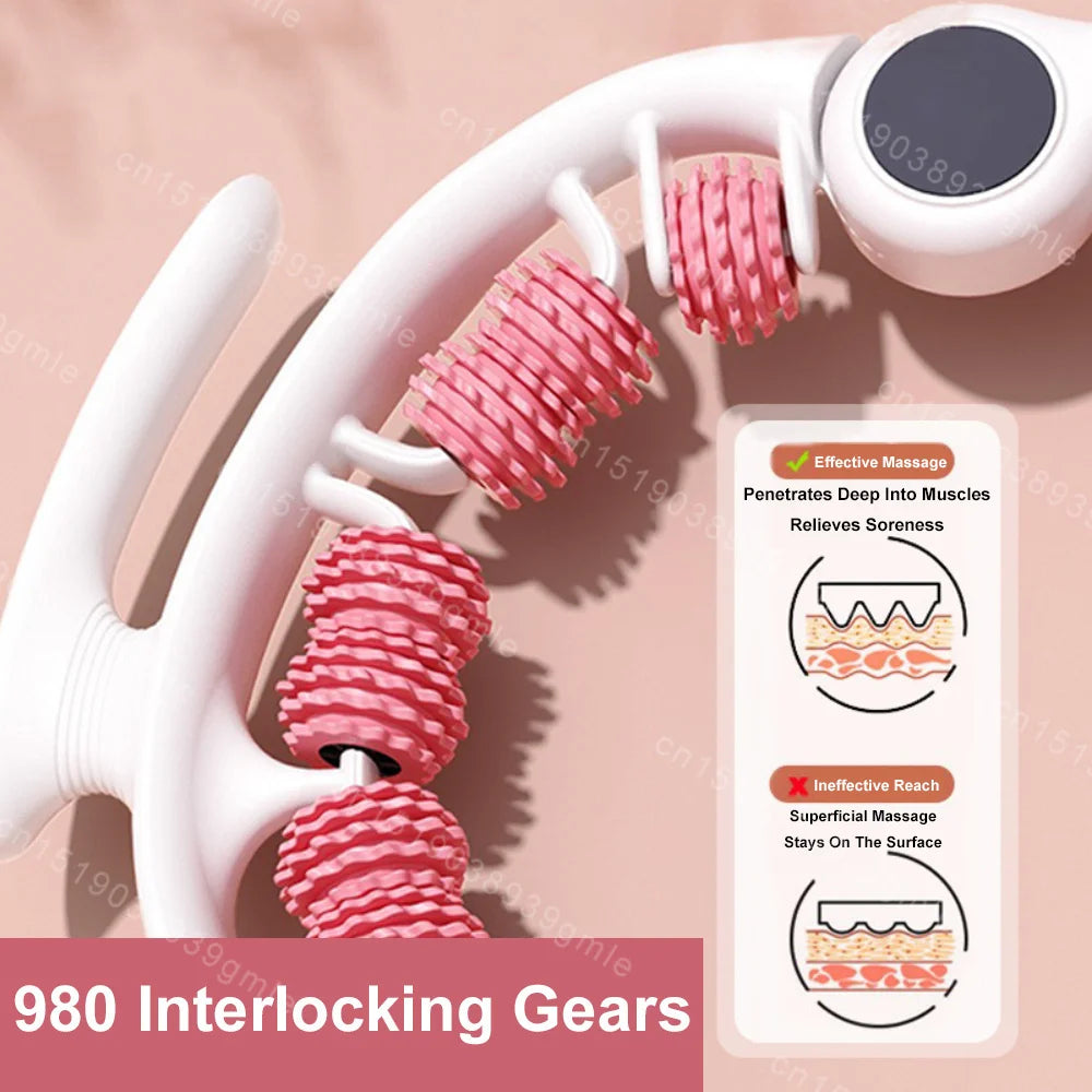 8-Wheel Full-Coverage Manual Massage Roller – Deep Tissue Leg, Arm & Waist Massager