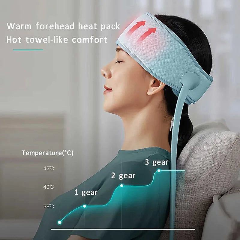 Electric Head & Scalp Massager — Airbag Pressure Massage with Heat Therapy and 360° Wrap for Deep Relaxation