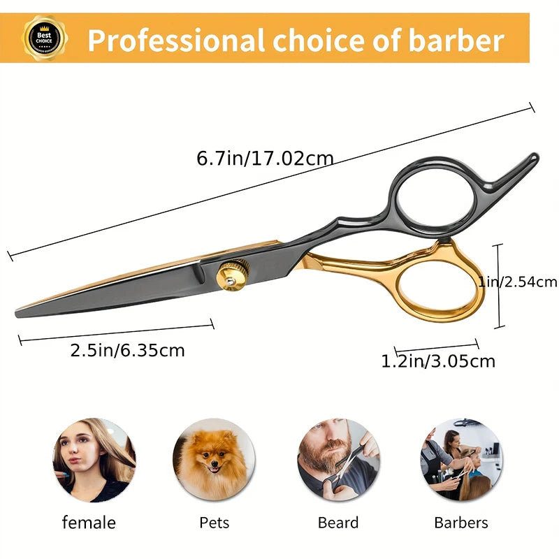 12-Piece Professional Hair Cutting Set - Stainless Steel Barber Scissors, 30-Tooth Thinning Shears & Razor Kit for Home and Salon